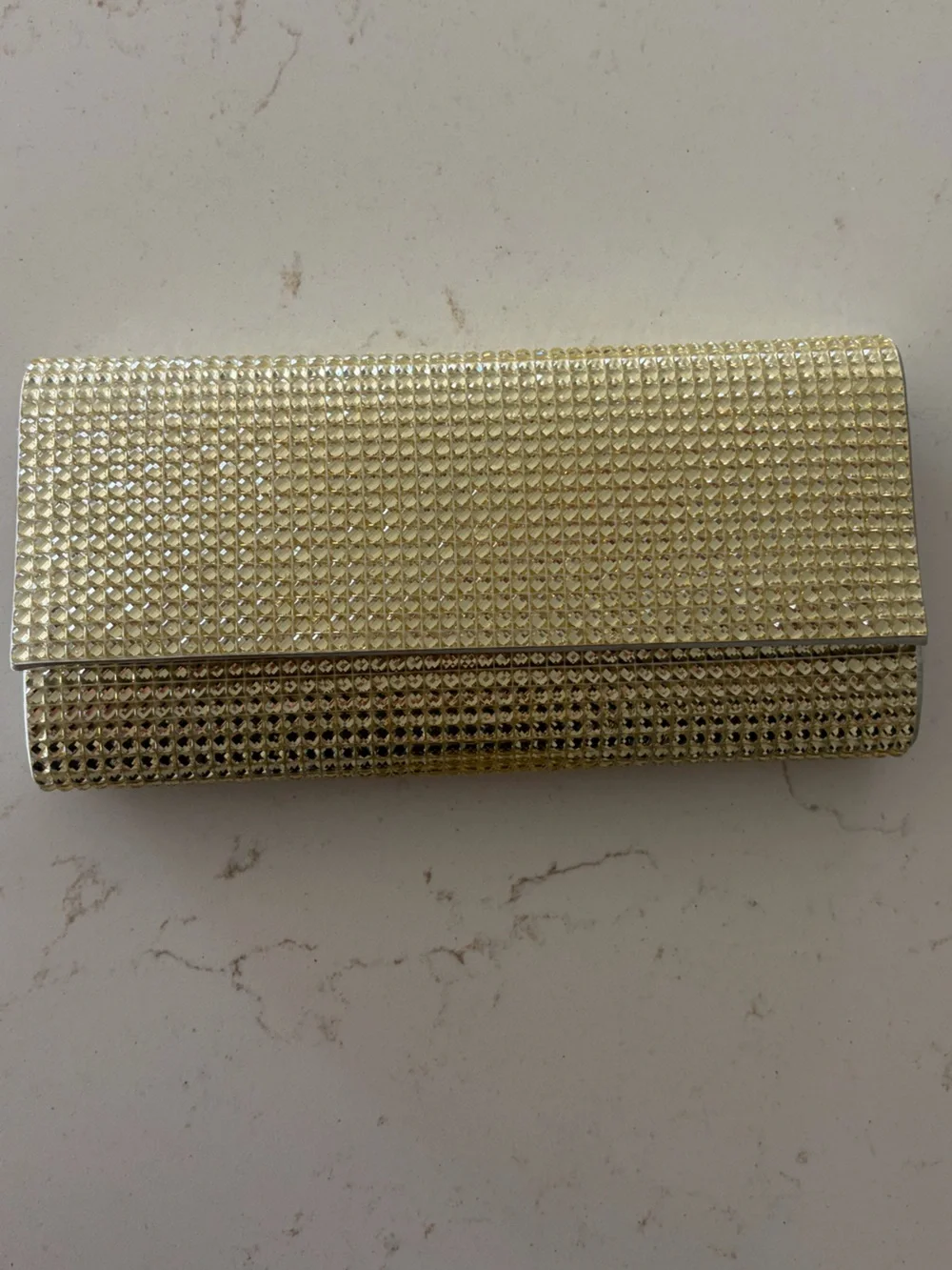 Gold Crystal Embellished Women's Clutch